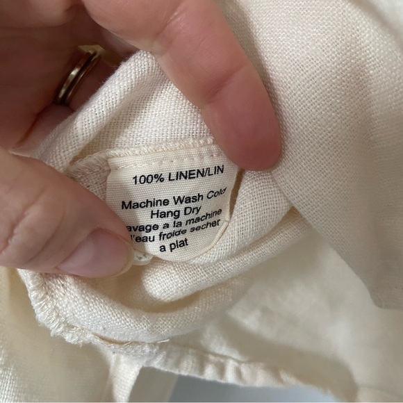 Beaton Linen Long Sleeve Button Up Alabaster XS - Picture 7 of 7